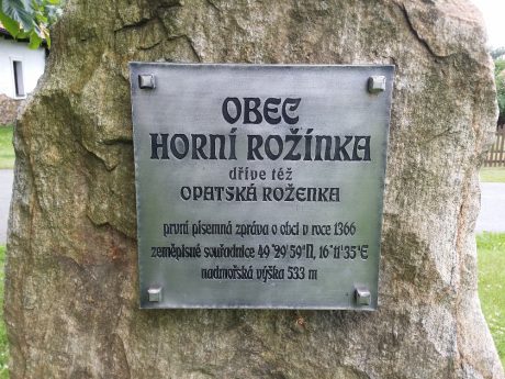 realizace - Pamětní deska Obec Horní Rožínka