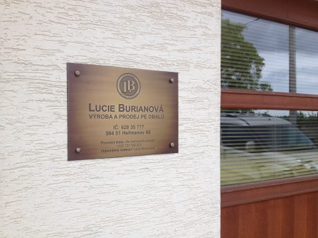 realizace - Firmenschild Lucie Burianová