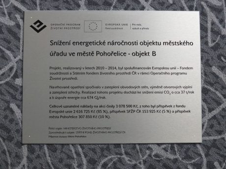 realizace - Informační a propagační tabule publicita EU