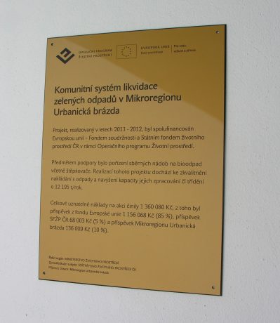 realizace - Informační a propagační tabule publicita EU
