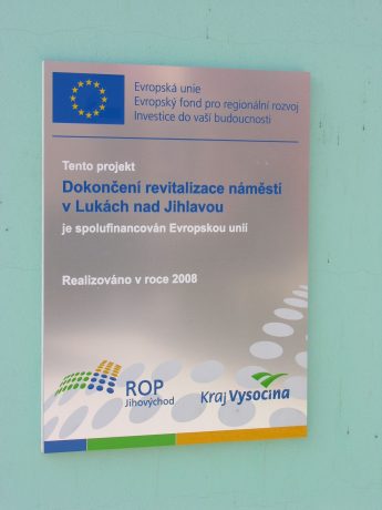 realizace - Informační a propagační tabule publicita EU
