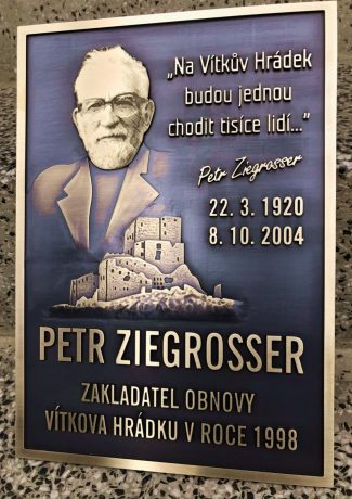 realizace - Mosazná pamětní deska Petr Ziegrosser